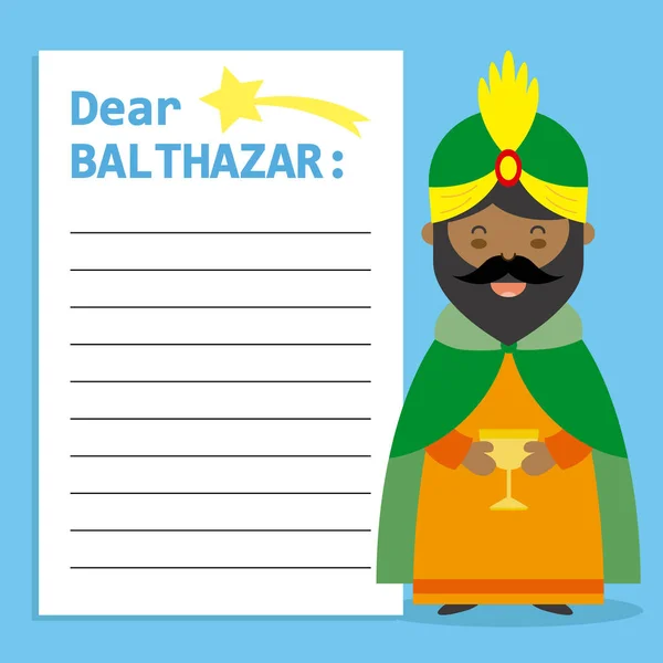 Letter King Balthazar Space Text — Stock Vector