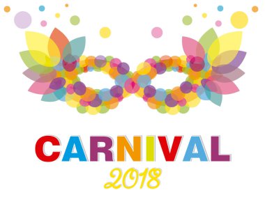 Karnaval kart. Soyut ve renkli karnaval maskesi