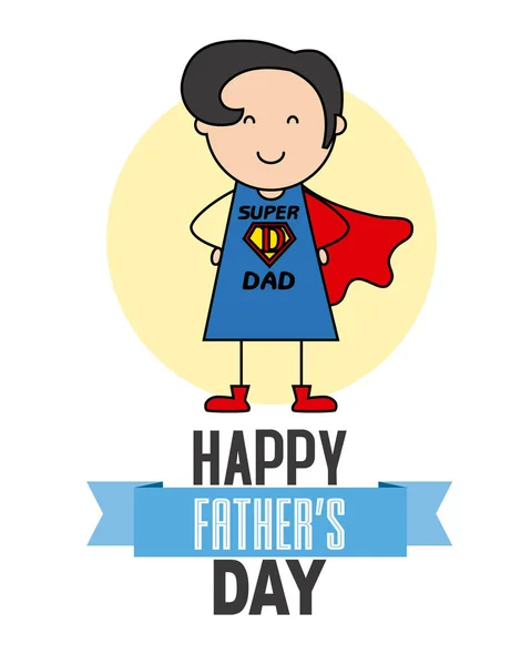 Happy Fathers Day Father Disguised Hero — Stock Vector