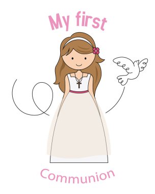 İlk cemaat kızım. bir cemaat giyinmiş kız