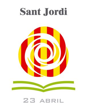 Sant Jordi. Catalonia geleneksel festival. İspanya
