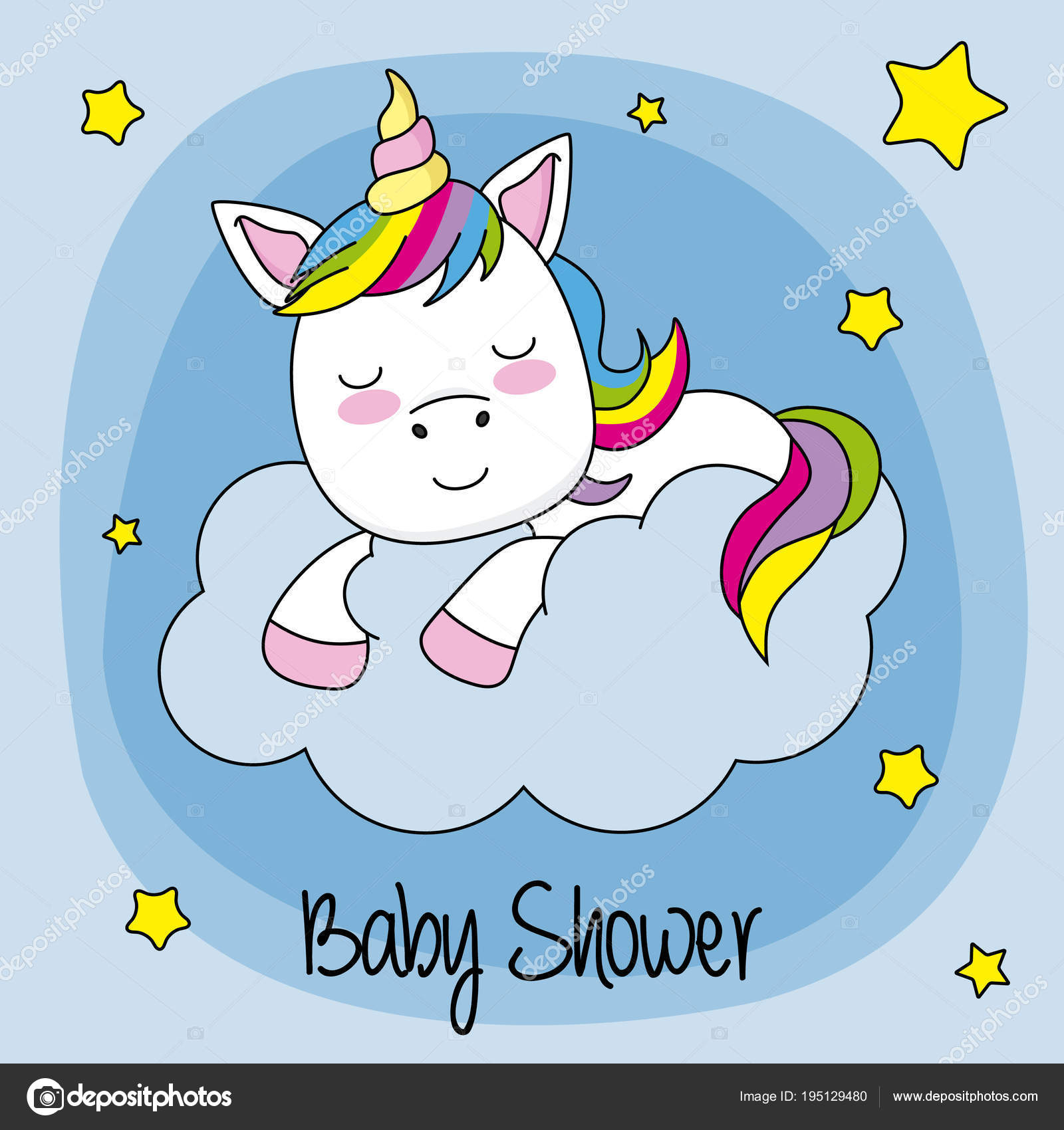 Baby Shower Card Unicorn Sleeping Cloud Vector Image By C Sbego Vector Stock Baby Shower Card Unicorn Sleeping Cloud Vector Image By C Sbego Vector Stock