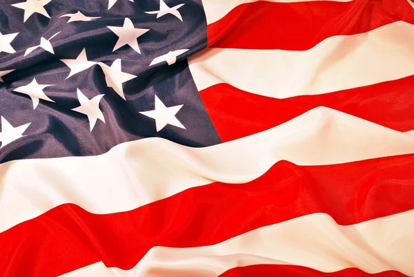 ABD bayrağı. Amerikan bayrağı. Amerikan bayrağı bir rüzgar esiyor. Yakın çekim. Stüdyo vurdu.