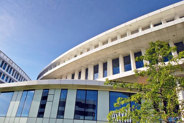 Modern bina. Modern ofis binası ile cam cephe.