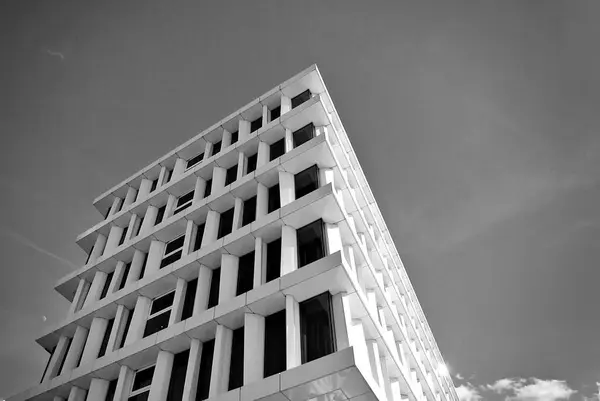 Modern building. Modern office building with facade of glass. Black and white