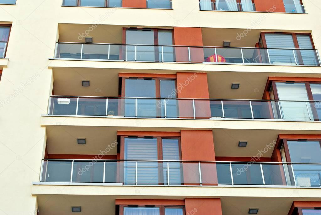 Modern apartment buildings exteriors