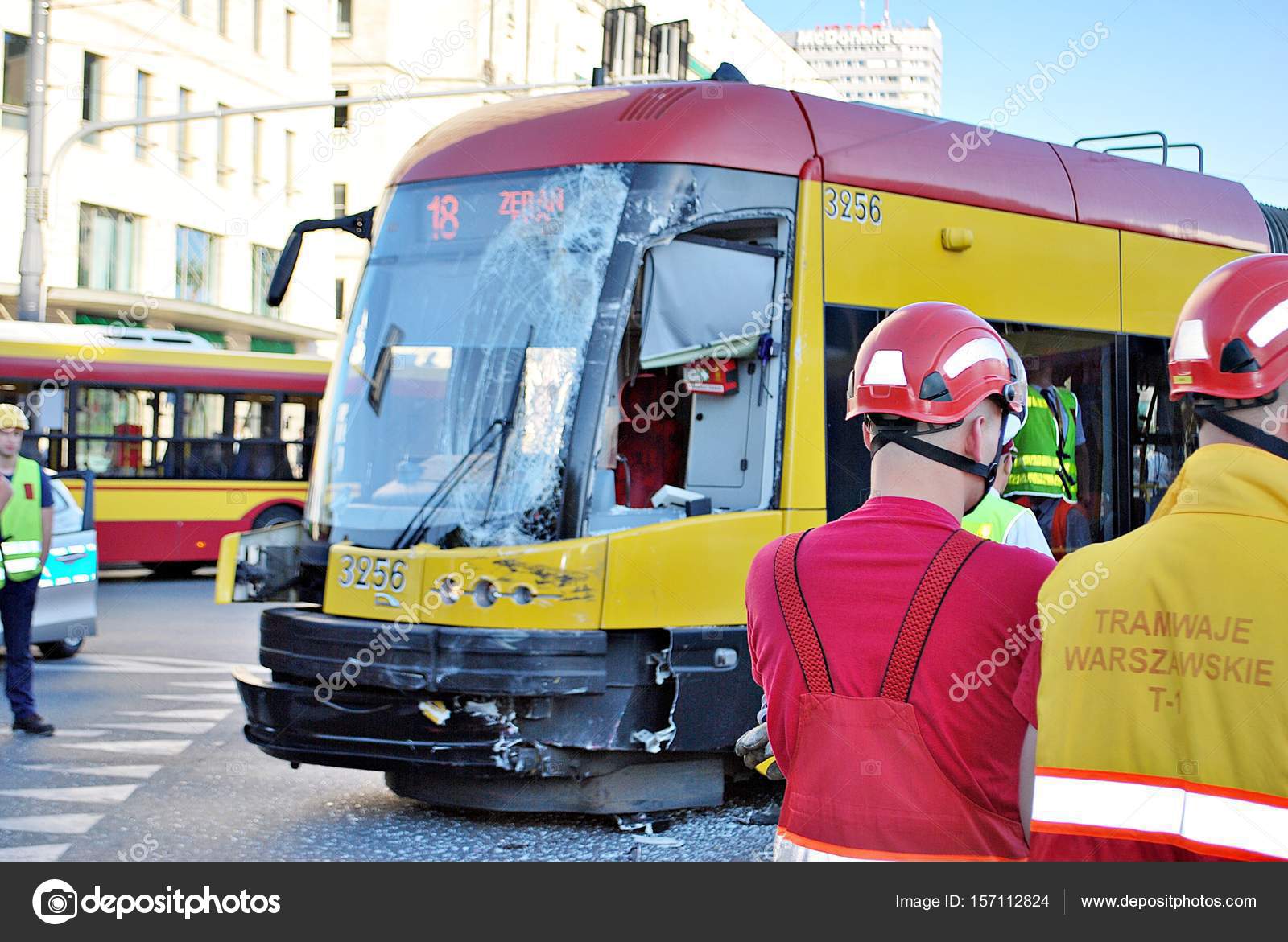 Accident city bus and tram. – Stock Editorial Photo © grand-warszawski 