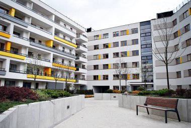 Modern apartmanın dış