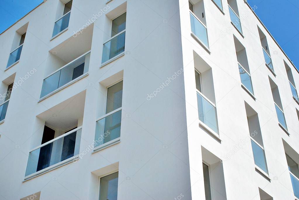 Modern apartment buildings exteriors