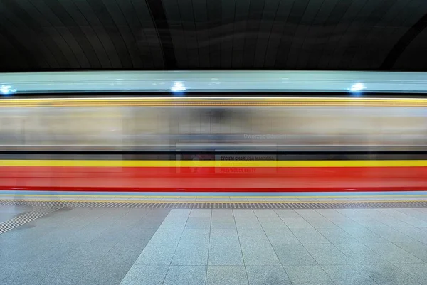 stock image Motion blurred subway train