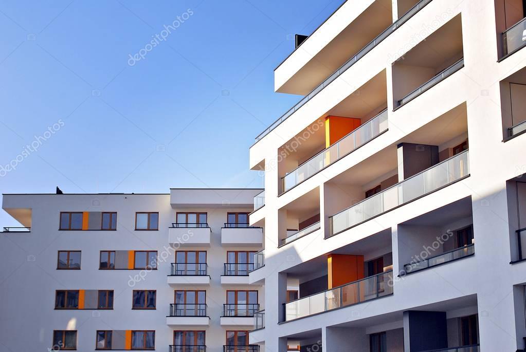 Modern apartment buildings exteriors