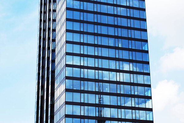 Modern facade of apartment building.