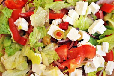 Yunan salatasını yakın plan