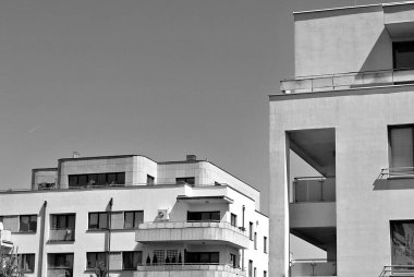  Modern, lüks apartman. Siyah ve beyaz