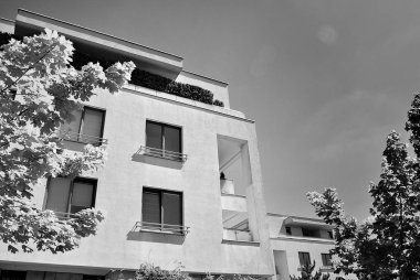 Modern, lüks apartman. Siyah ve beyaz