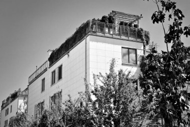 Modern, lüks apartman. Siyah ve beyaz