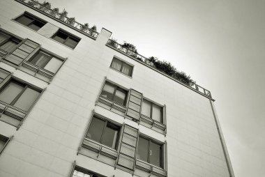 Modern, lüks apartman. Siyah ve beyaz