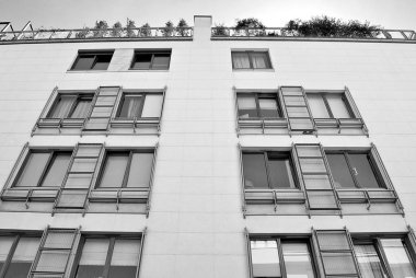 Modern, lüks apartman. Siyah ve beyaz