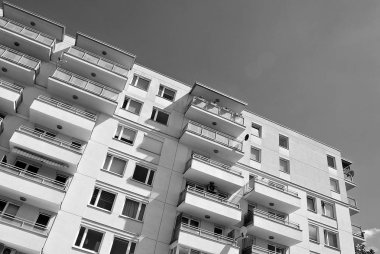 Modern, lüks apartman. Siyah ve beyaz