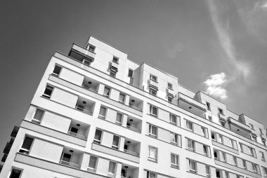 Modern, lüks apartman. Siyah ve beyaz