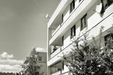 Modern, lüks apartman. Siyah ve beyaz