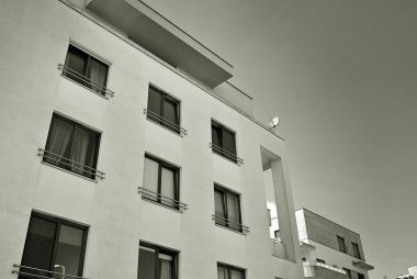 Modern, lüks apartman. Siyah ve beyaz