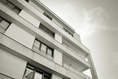 Modern, lüks apartman. Siyah ve beyaz