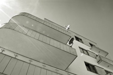 Modern, lüks apartman. Siyah ve beyaz