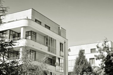 Modern, lüks apartman. Siyah ve beyaz