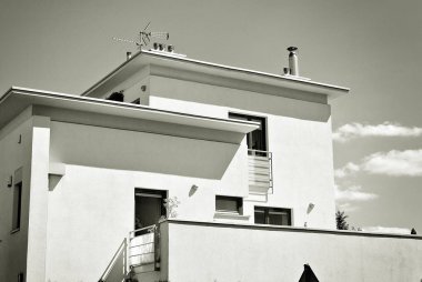 Modern, lüks apartman. Siyah ve beyaz