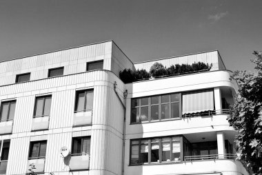 Modern, lüks apartman. Siyah ve beyaz