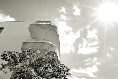 Modern, lüks apartman. Siyah ve beyaz