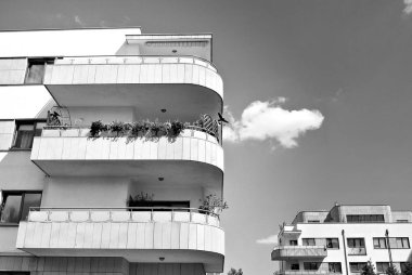 Modern, lüks apartman. Siyah ve beyaz