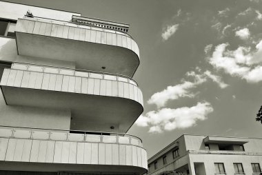 Modern, lüks apartman. Siyah ve beyaz