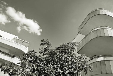 Modern, lüks apartman. Siyah ve beyaz