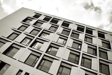 Modern iş ofis binası dış. Siyah ve beyaz