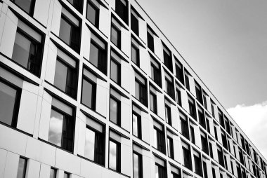 Modern iş ofis binası dış. Siyah ve beyaz