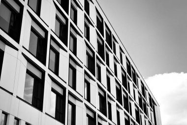 Modern iş ofis binası dış. Siyah ve beyaz