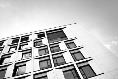 Modern iş ofis binası dış. Siyah ve beyaz