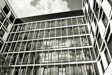 Modern iş ofis binası dış. Siyah ve beyaz