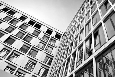 Modern iş ofis binası dış. Siyah ve beyaz