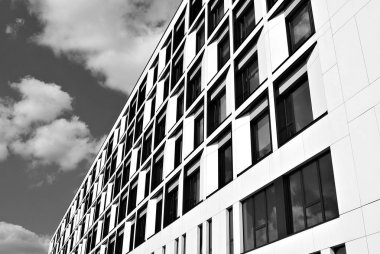 Modern iş ofis binası dış. Siyah ve beyaz