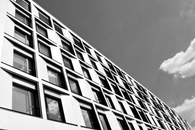 Modern iş ofis binası dış. Siyah ve beyaz