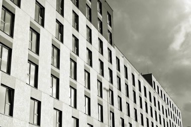 Modern, lüks apartman. Siyah ve beyaz