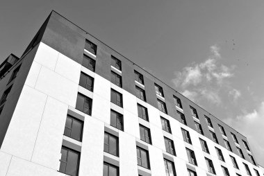 Modern, lüks apartman. Siyah ve beyaz