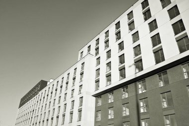 Modern, lüks apartman. Siyah ve beyaz