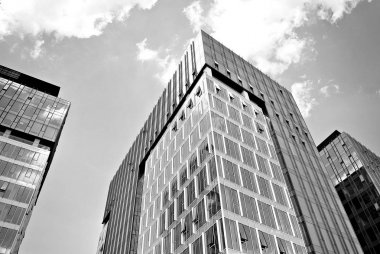 Modern iş ofis binası dış. Siyah ve beyaz