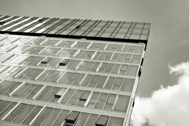 Modern iş ofis binası dış. Siyah ve beyaz