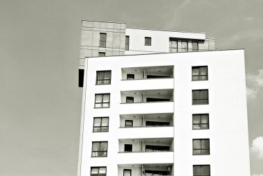 Modern, lüks apartman. Siyah ve beyaz