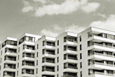 Modern, lüks apartman. Siyah ve beyaz